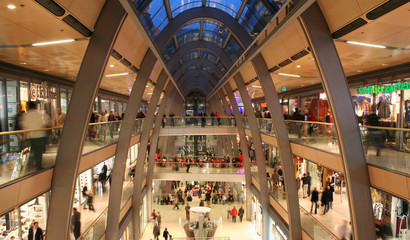View inside the Euro Passage Shopping Center in Hamburg